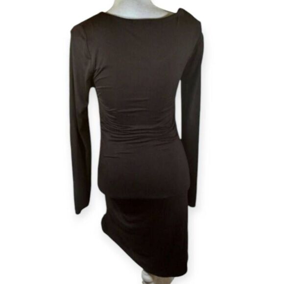 FOREVER 21 BLACK RUCHED DRESS SZ.M EUC - Picture 4 of 6